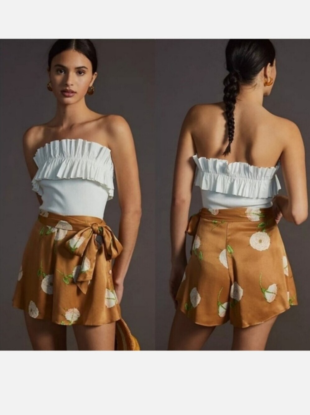 Maeve Anthropologie Satin Floral Shorts